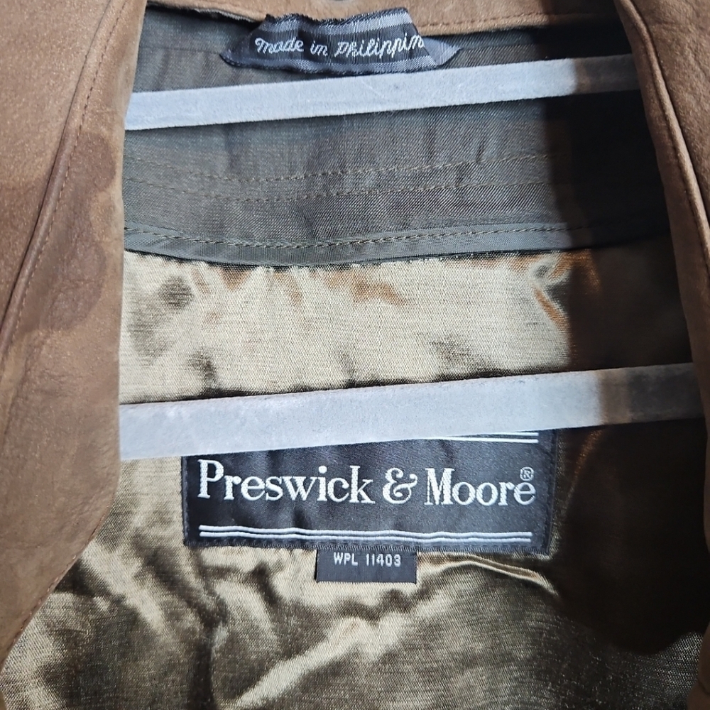 Preswick & Moore Shell Trench Coat Men Long Cozy Coat Size 44 New/Tag WPL11403 - Picture 8 of 16
